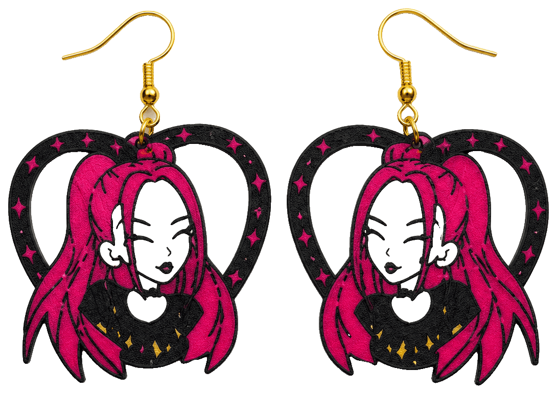 Kpop Demon Hunters Huntric Mira Earring Keychain — 3D-printed earrings