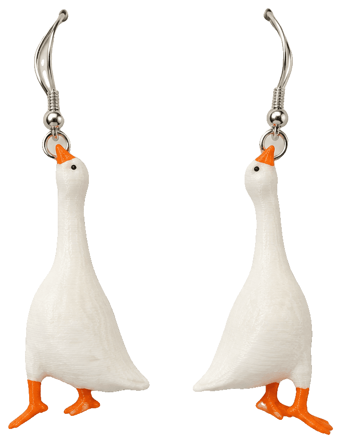 Goose Earrings — 3D-printed earrings