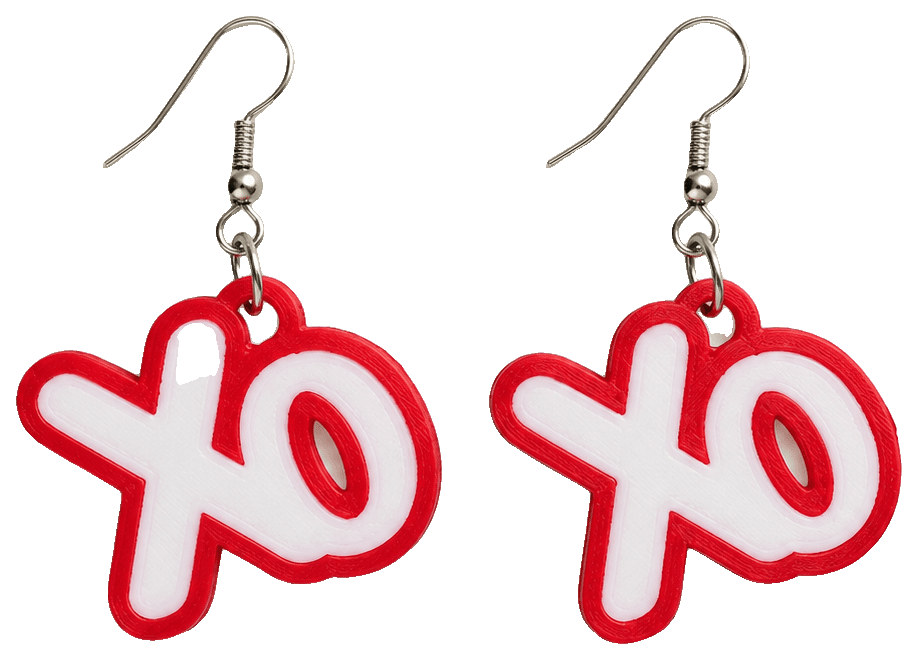 Xo Valentines Day Earrings — 3D-printed earrings