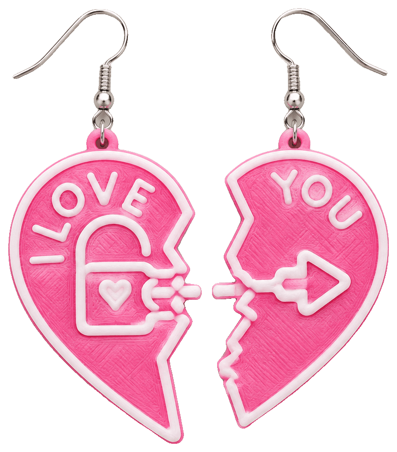 Love Earings 情人节耳饰 — 3D-printed earrings