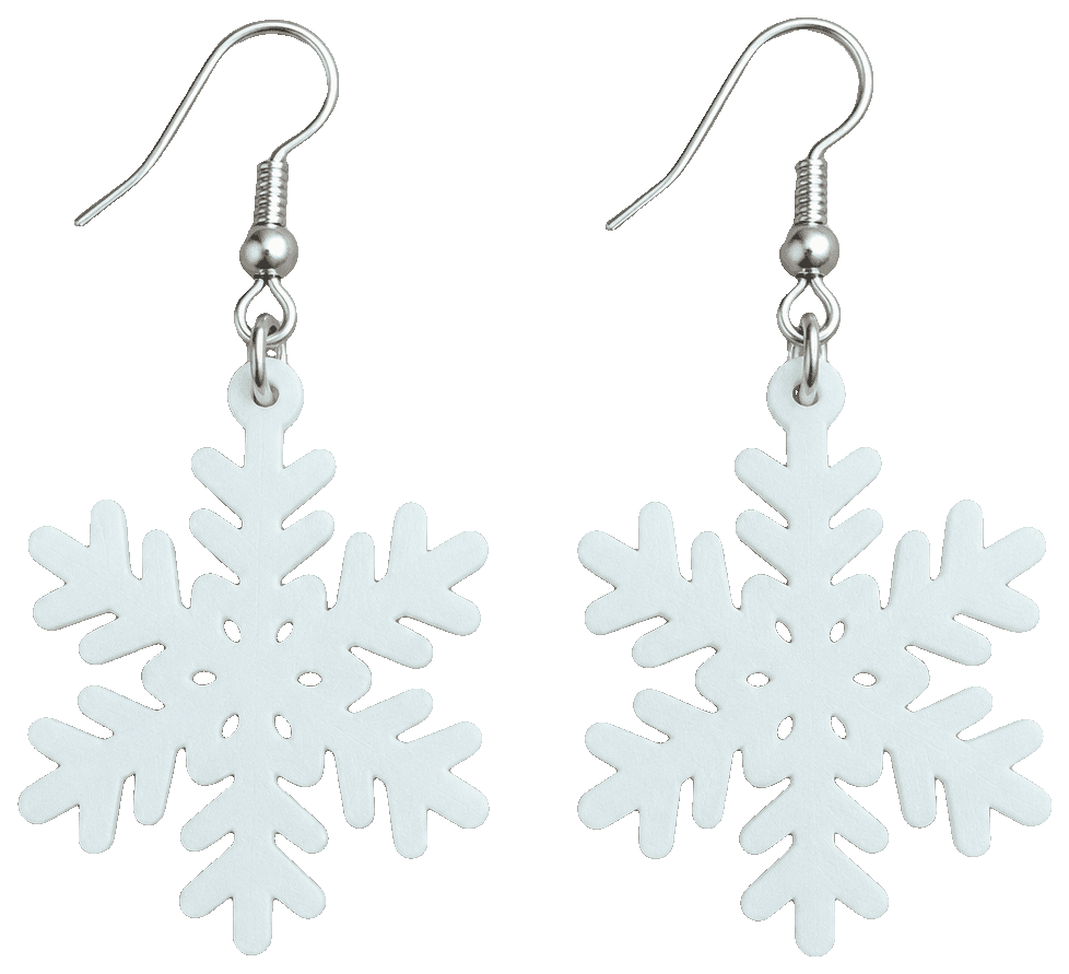Beautiful Snowflake Earrings — 3D-printed earrings