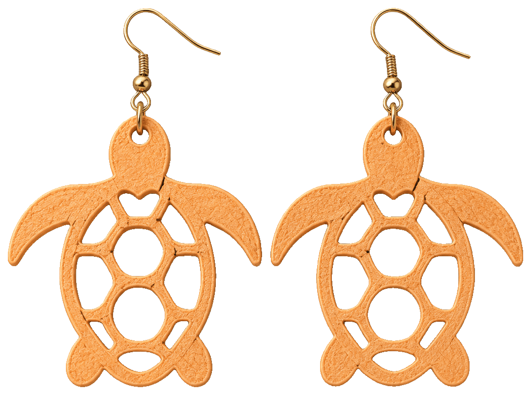 Turtle Ear Rings — 3D-printed earrings