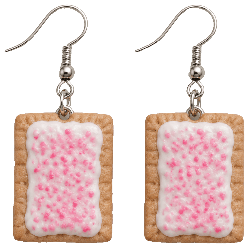 Frosted Toaster Pastry Earrings — 3D-printed earrings