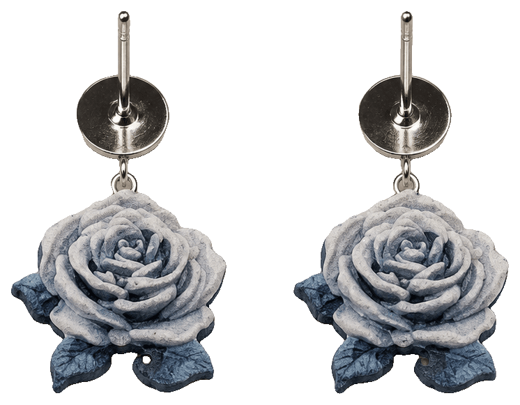 Rose earrings by mistermollusk — 3D-printed earrings