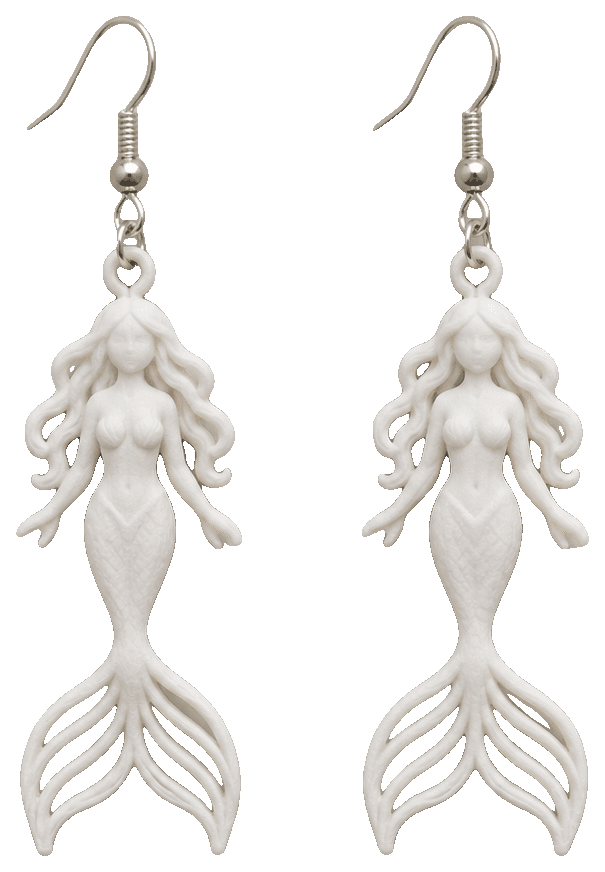 Mermaid earrings by Reis Creations — 3D-printed earrings