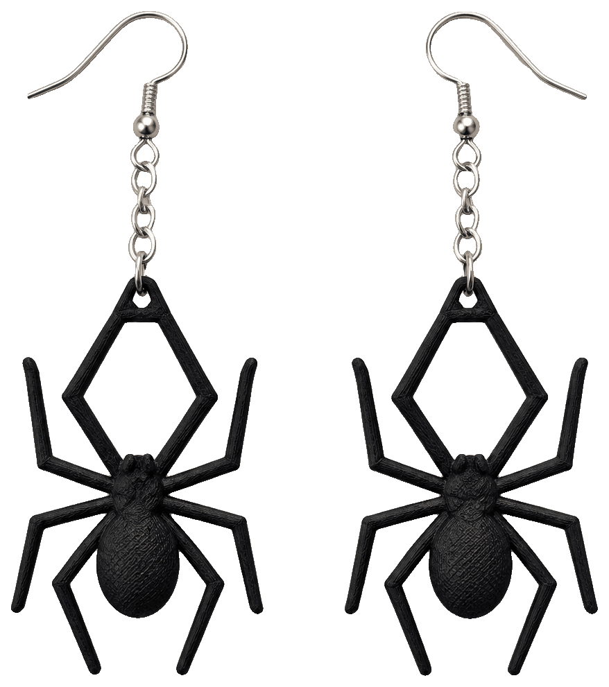 Spider Dangle Earrings — 3D-printed earrings