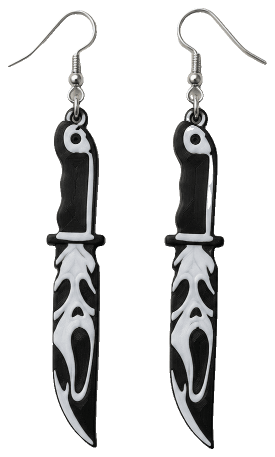 Scream horror knife earrings — 3D-printed earrings