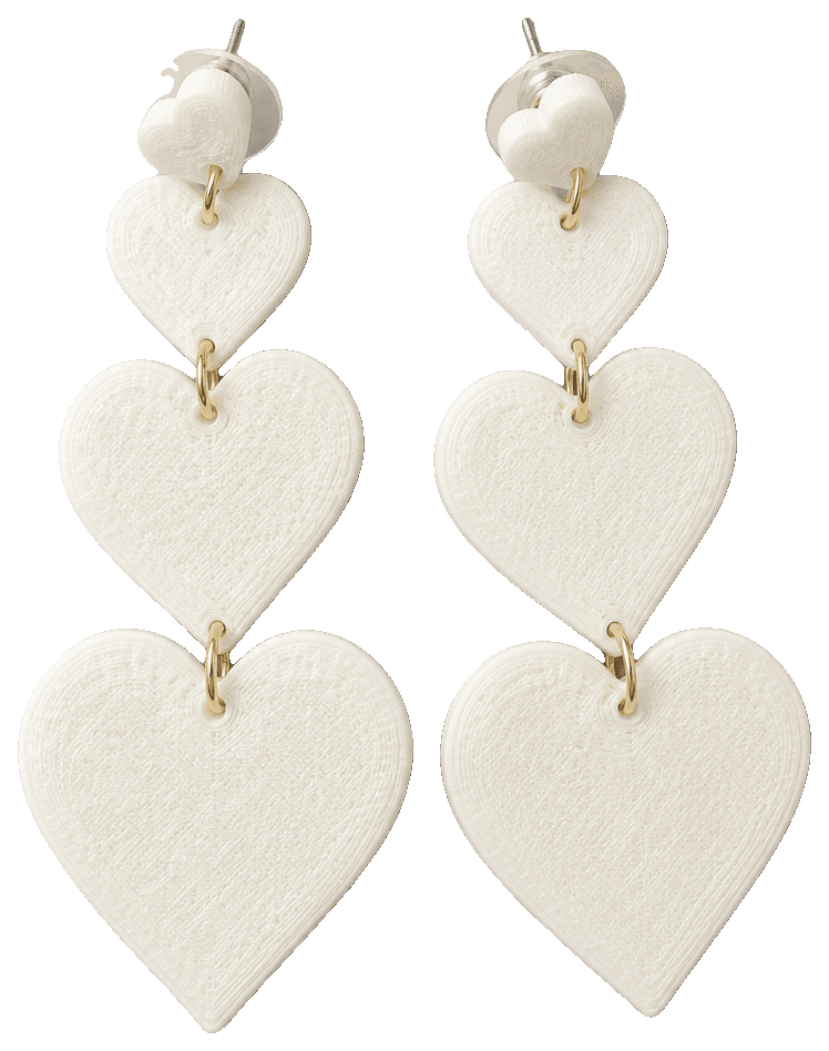 Heart-Shaped Dangle Earrings — 3D-printed earrings