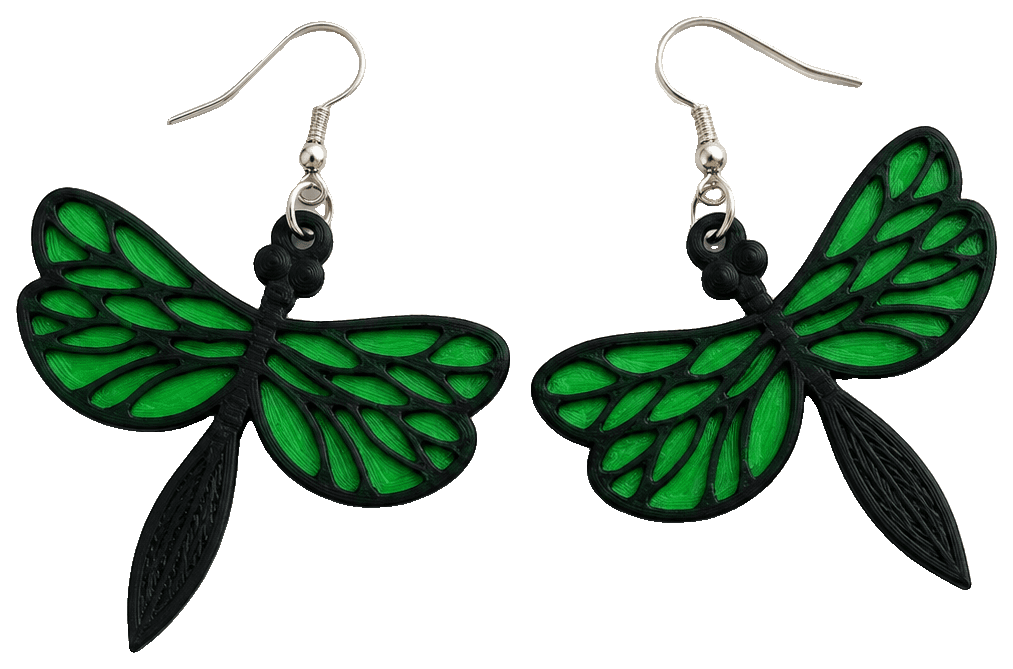 Dragonfly Earrings — 3D-printed earrings