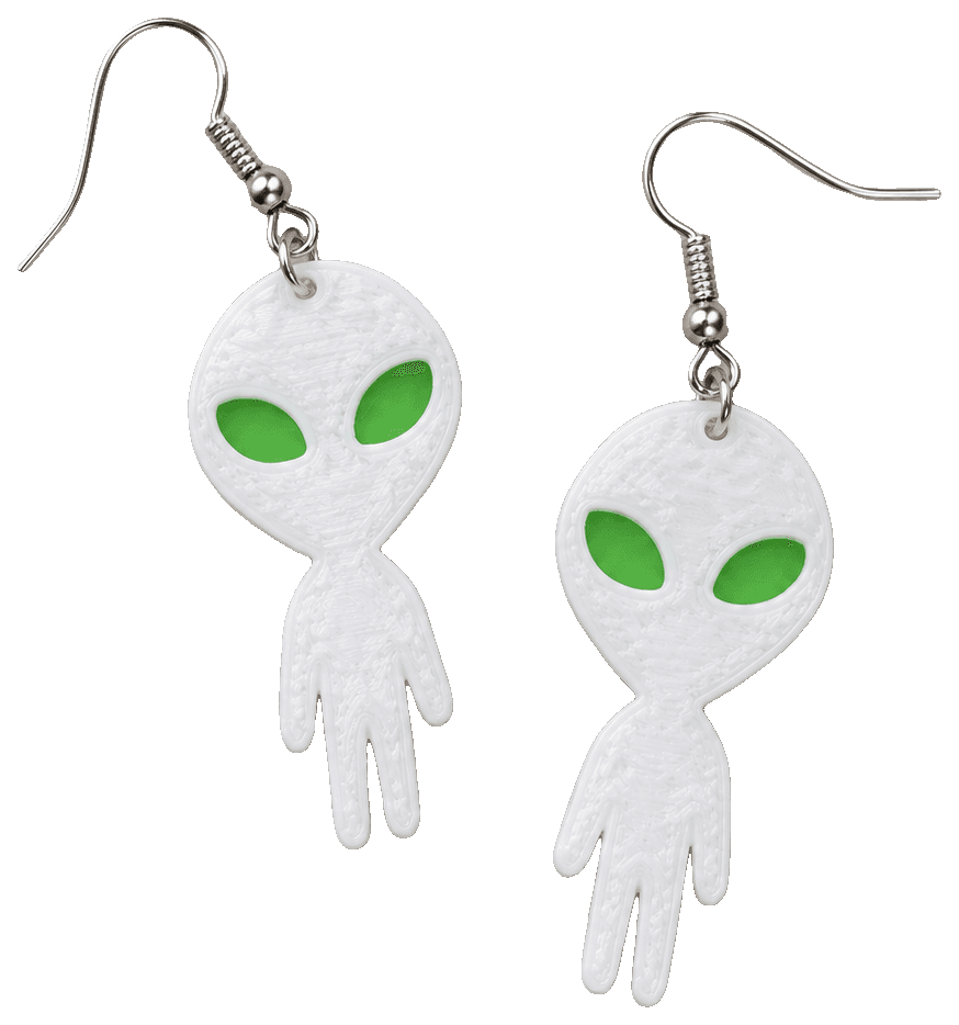 Alien Earrings by Kei — 3D-printed earrings