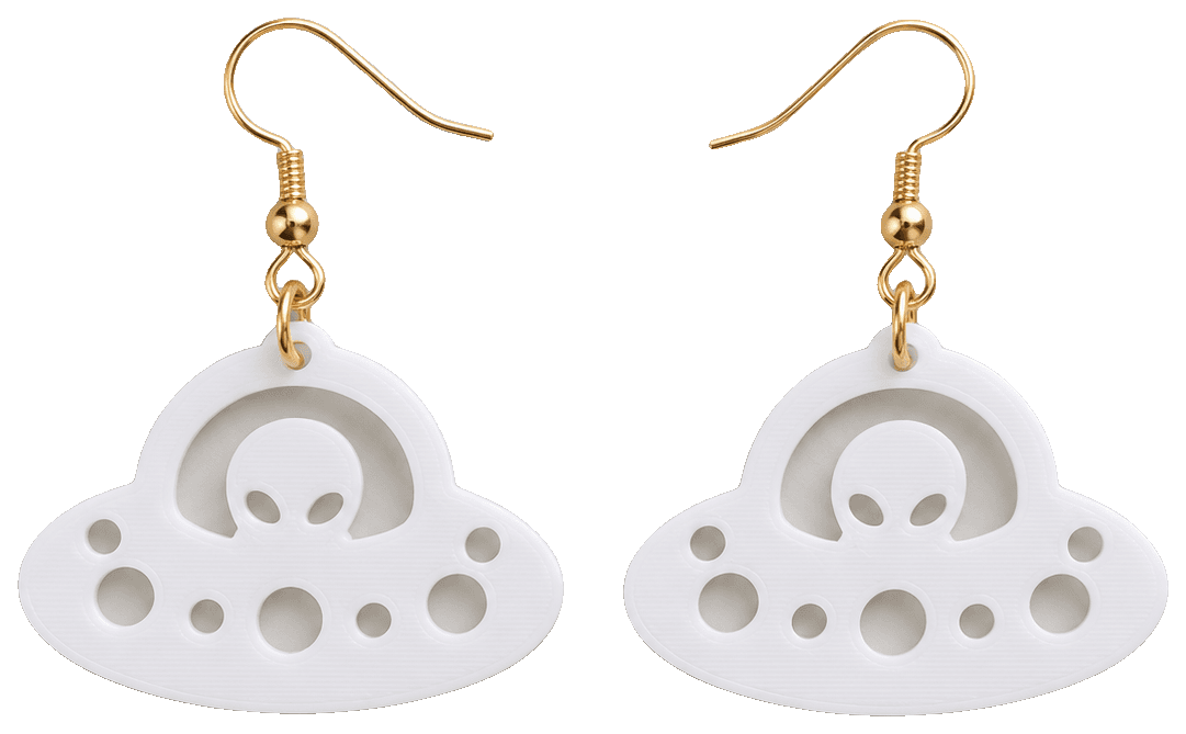 UFO - Alien Earrings — 3D-printed earrings