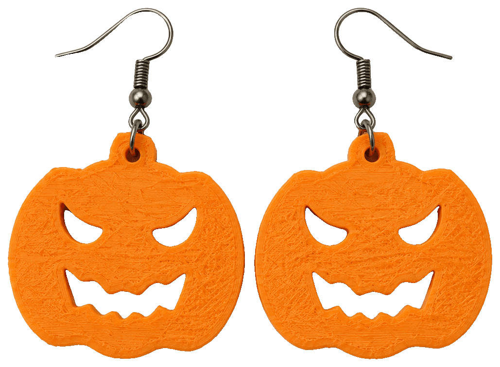 Pumpkin Halloween Earrings by Deadlisins — 3D-printed earrings