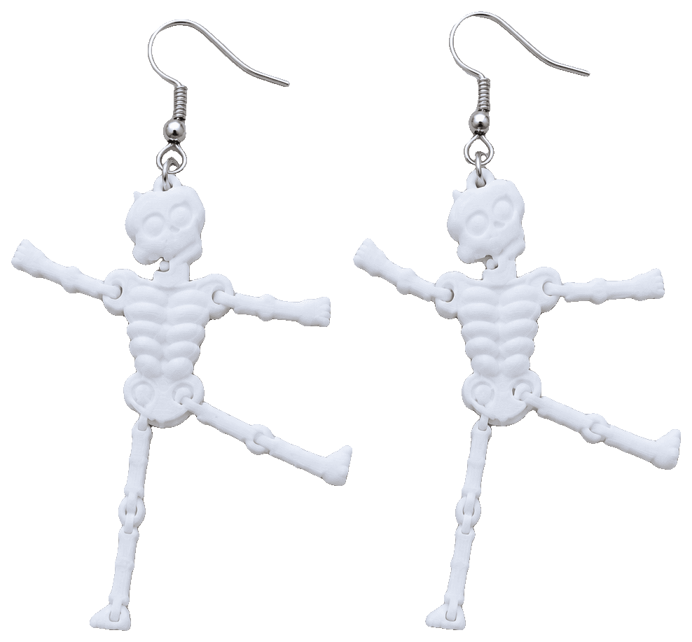 skeleton earring articulated — 3D-printed earrings