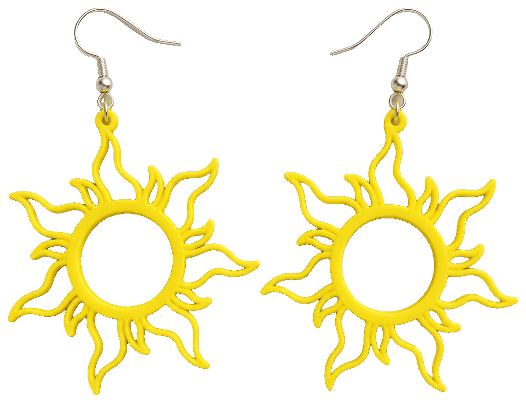 Sun Earrings by maximdivirgilio — 3D-printed earrings