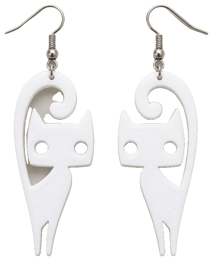 CUTE CAT EARRING — 3D-printed earrings