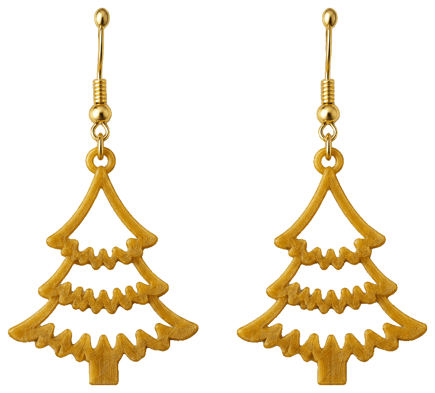 Christmas Tree Earrings by T&M The Little Mot Shop — 3D-printed earrings
