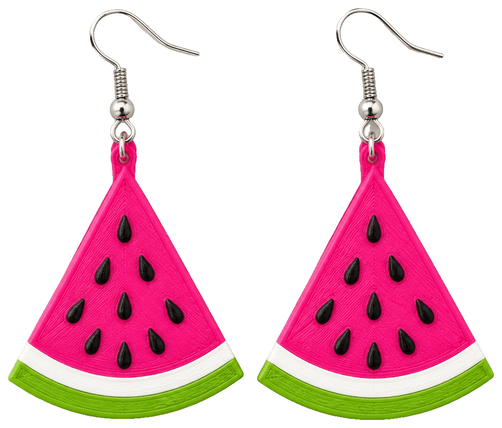 Watermelon Earrings by 29FLO — 3D-printed earrings