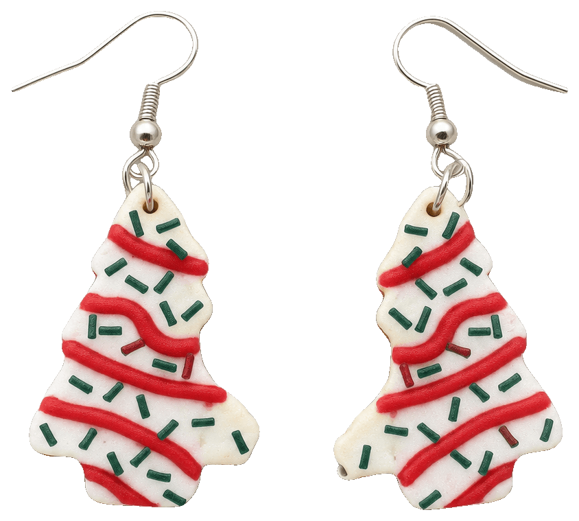 little debbie christmas tree earrings — 3D-printed earrings
