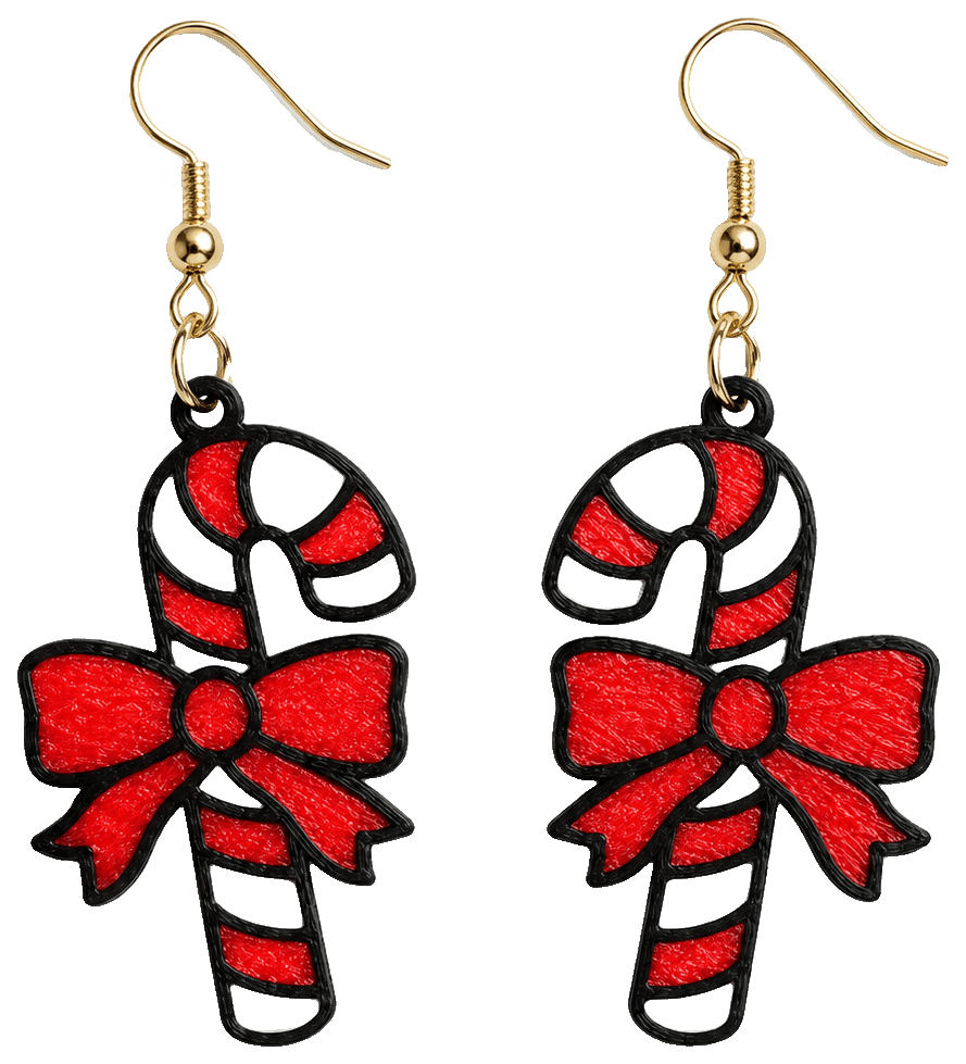 Christmas Earring - Candy Cane — 3D-printed earrings