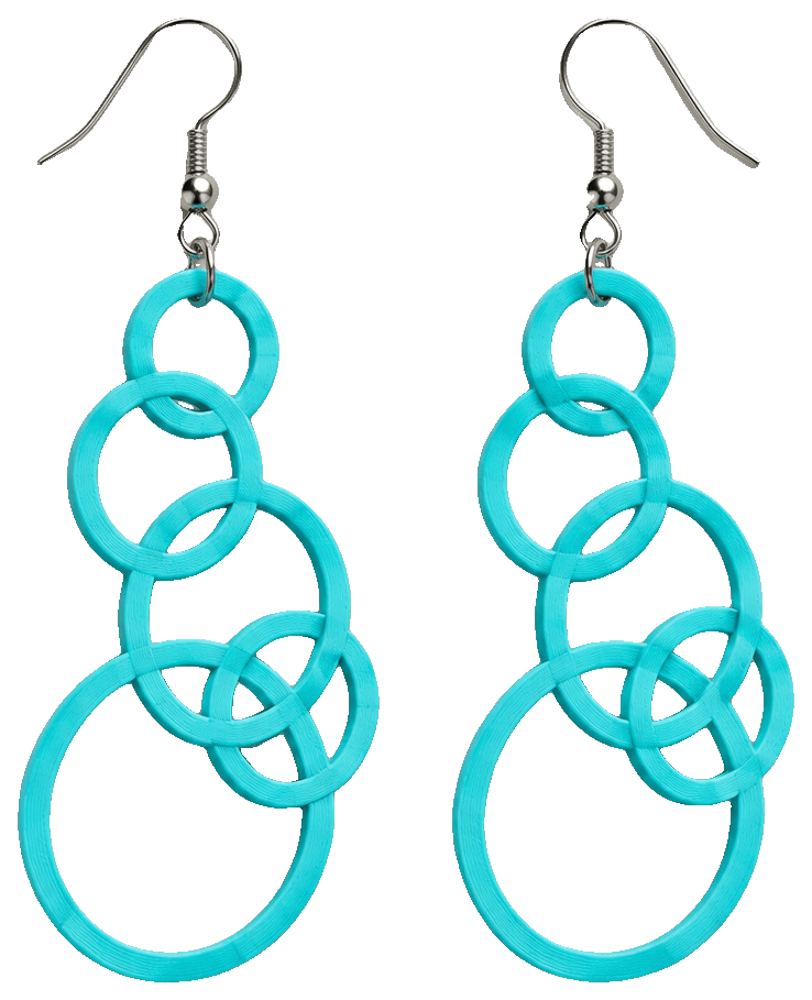 Earrings "five circles" — 3D-printed earrings