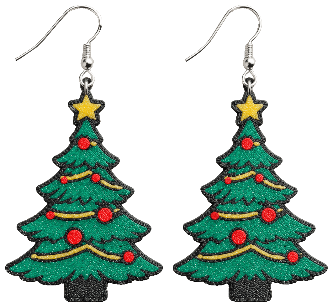 Pendientes Árbol de Navidad — 3D-printed earrings