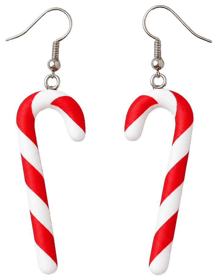 candy canes - earrings — 3D-printed earrings