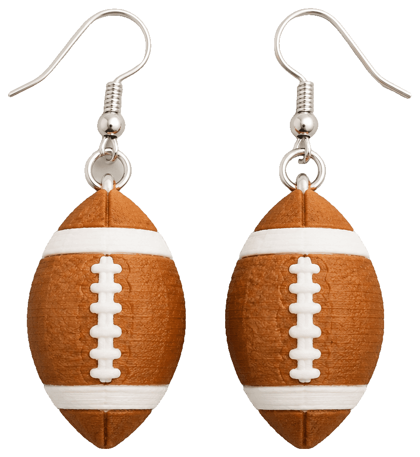 Football Earrings by Scott Miller — 3D-printed earrings