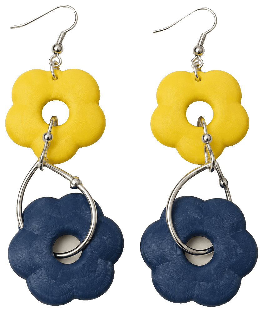 Flower earring — 3D-printed earrings