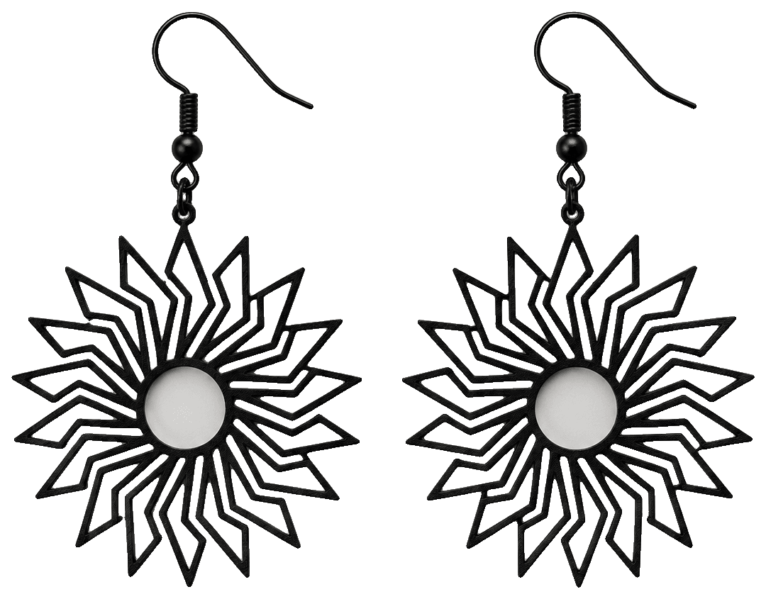 Earrings sun mandala — 3D-printed earrings