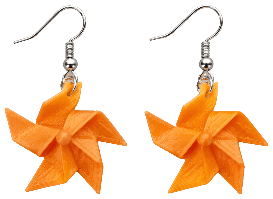 Pinwheel Earrings — 3D-printed earrings