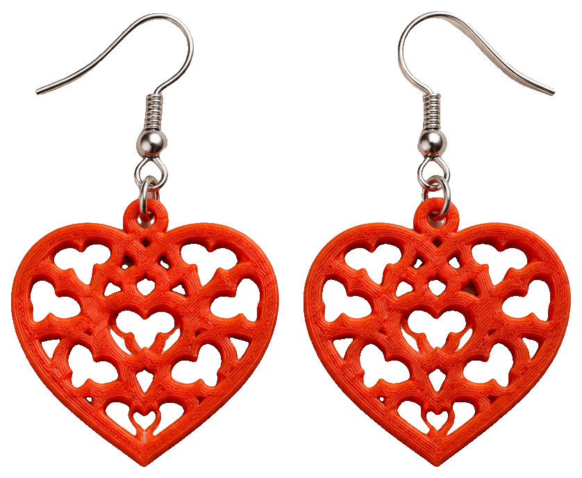 Valentines Earrings — 3D-printed earrings