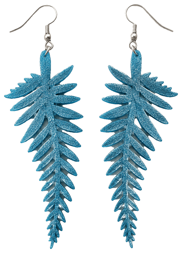 Fern Leaf Earrings — 3D-printed earrings