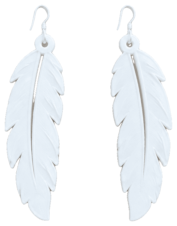 feather earrings — 3D-printed earrings