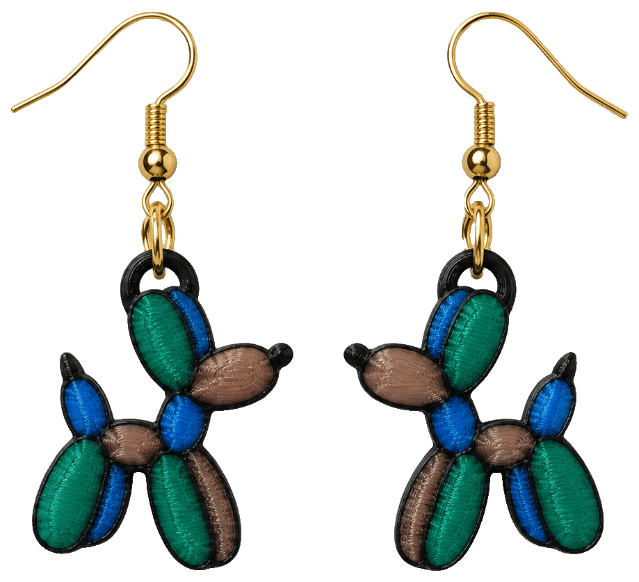 Balloon Dog Earrings by 3Dreams — 3D-printed earrings