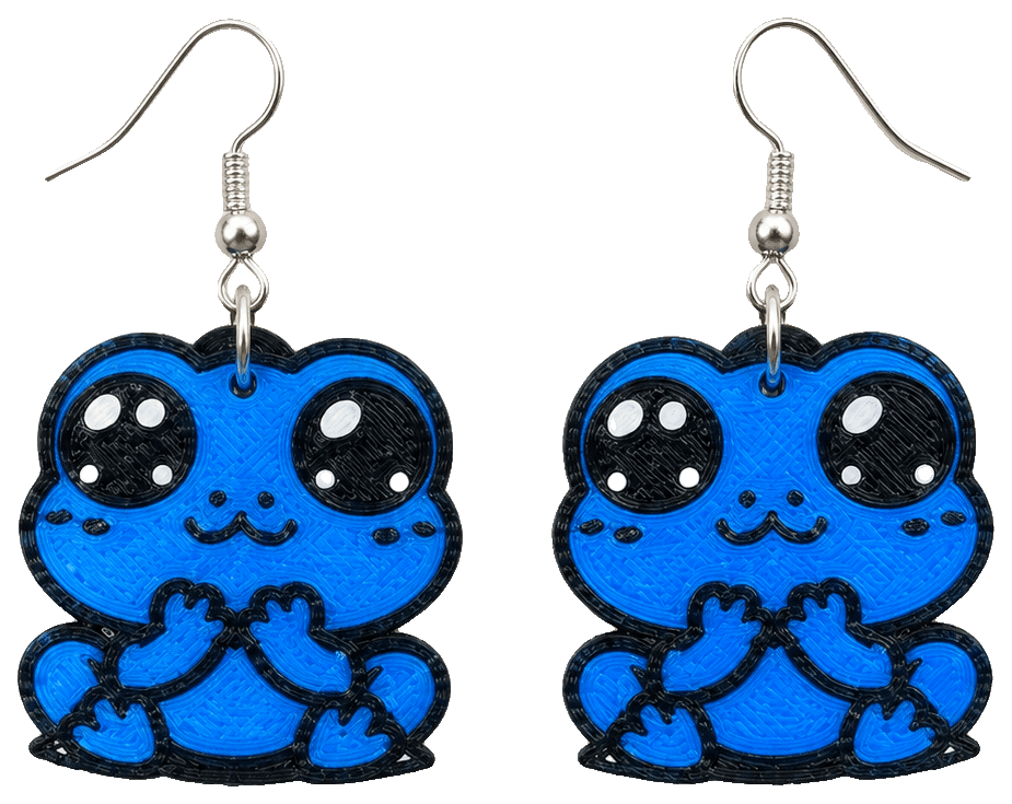 Frog Earrings — 3D-printed earrings