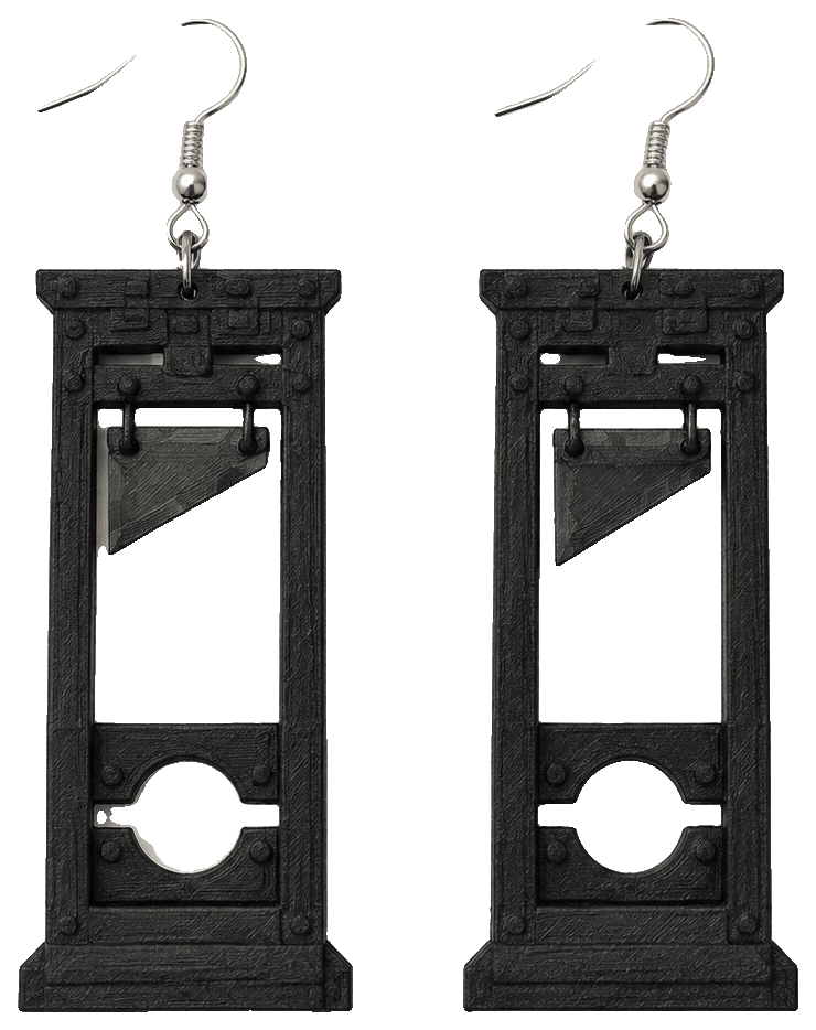 Guillotine Earrings — 3D-printed earrings