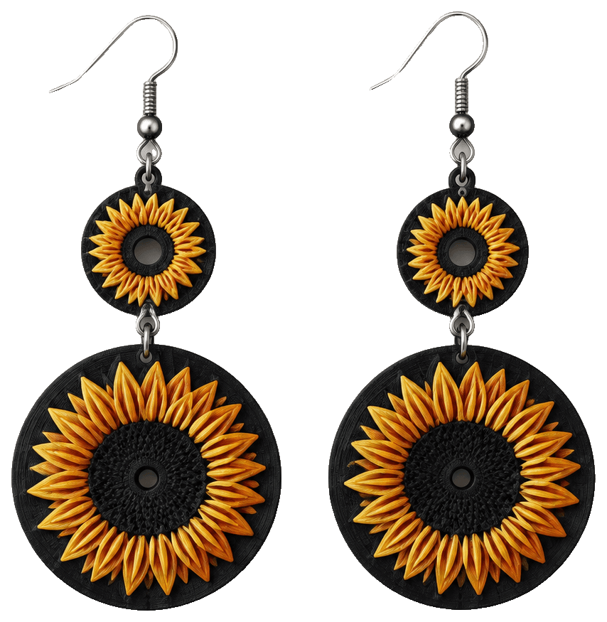 Girasole orecchini — 3D-printed earrings
