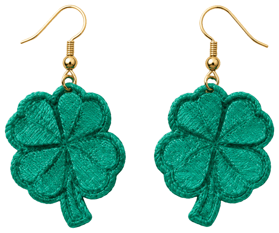 Shamrock 4 Leaf Shamrock Earrings — 3D-printed earrings