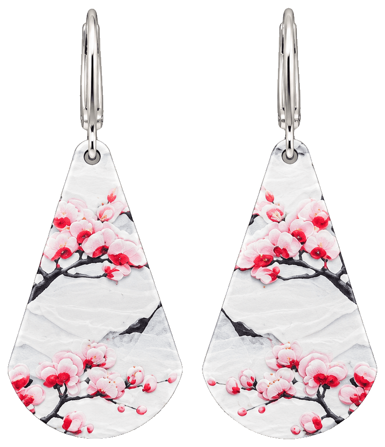 Cherry Blossom HF teardrop earrings - V2.0 — 3D-printed earrings