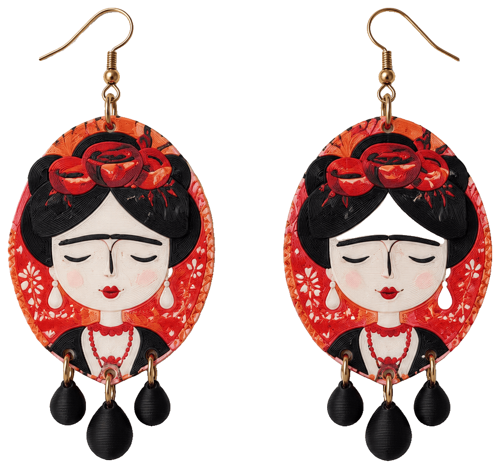 orecchini Frida Khalo — 3D-printed earrings