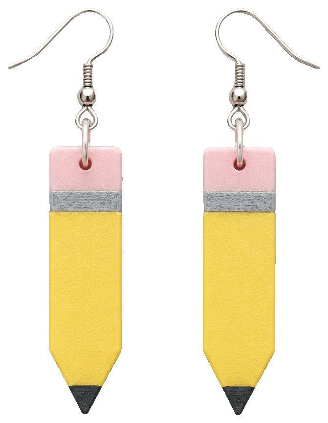 Pencil Earrings by lrcustoms — 3D-printed earrings