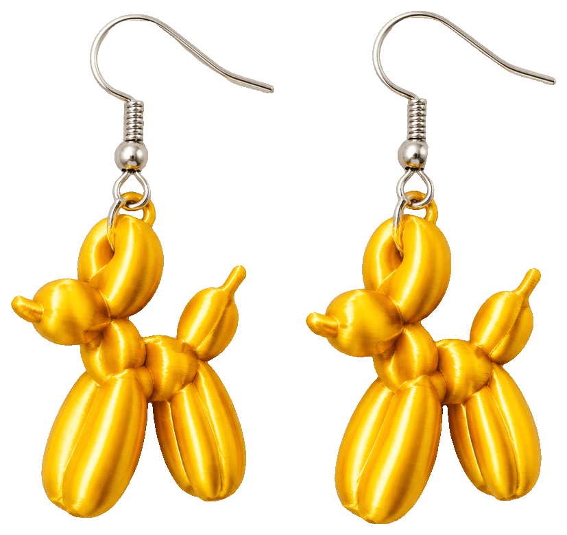 Balloon Dog Earrings by Titan3D — 3D-printed earrings