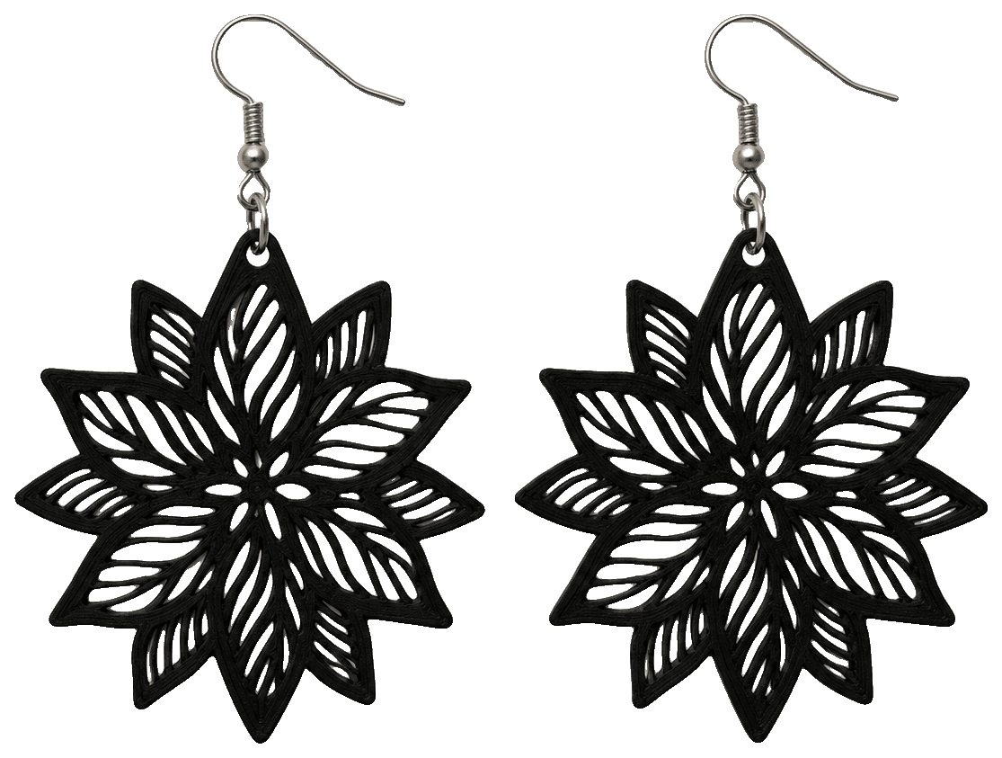 Pendentif et boucles d'oreilles fleur — 3D-printed earrings