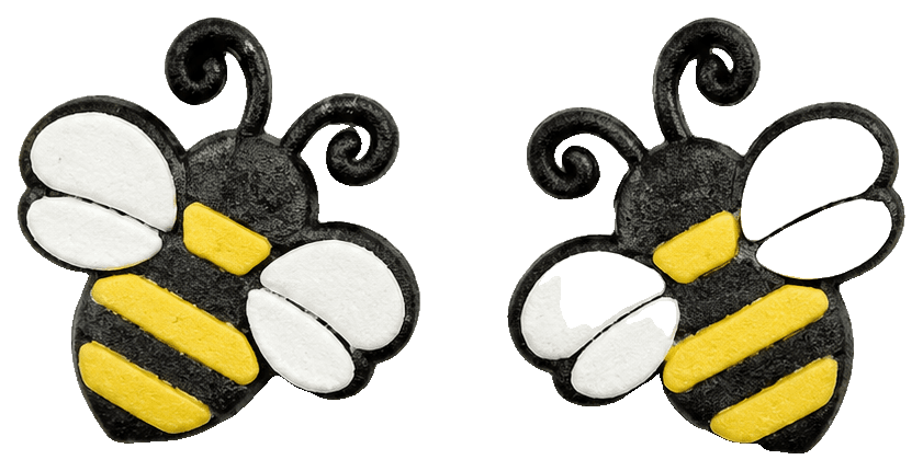 cutesy bumblebee stud earrings great jewelry gift — 3D-printed earrings