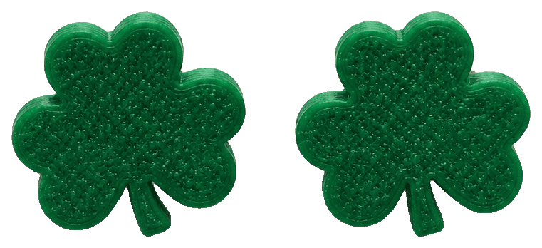 Shamrock Stud Earrings — 3D-printed earrings