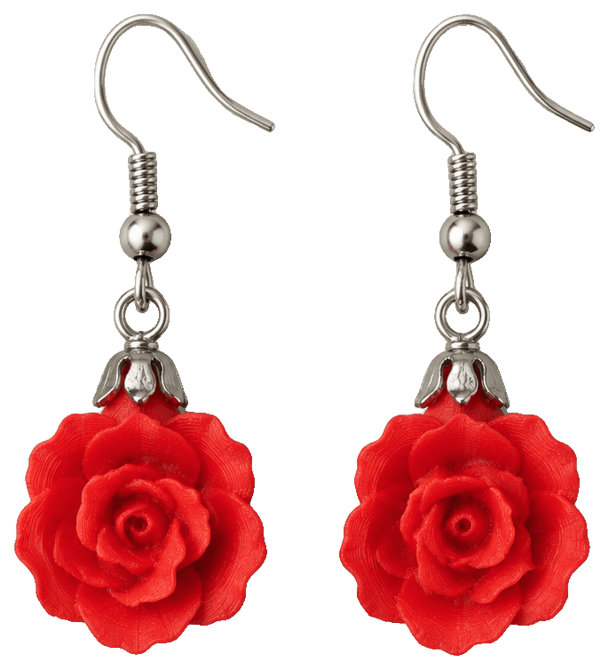 3D rose earrings, no AMS, 0.4mm nozzle — 3D-printed earrings