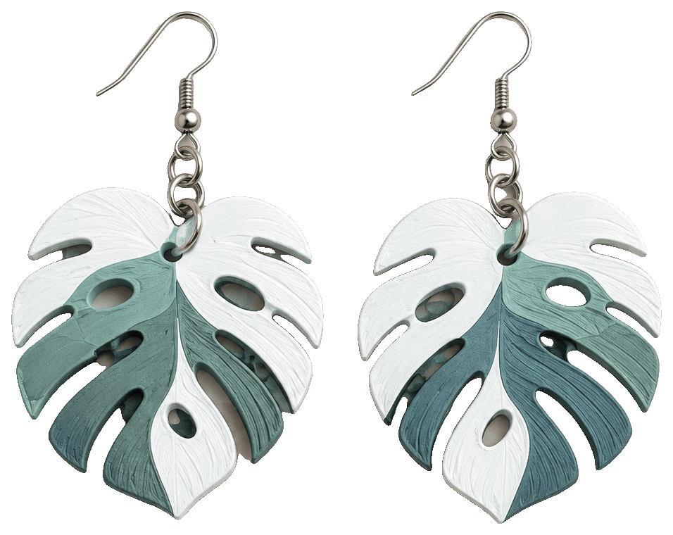 Monstera Blatt Ohrringe — 3D-printed earrings