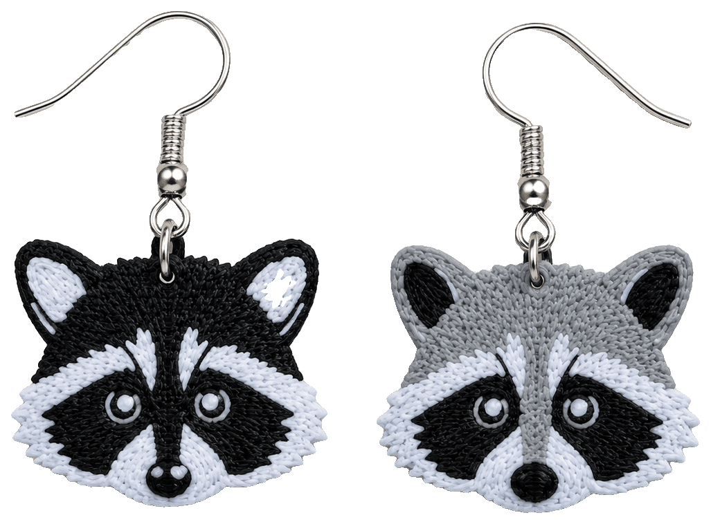 Cute Raccoon Earrings — 3D-printed earrings