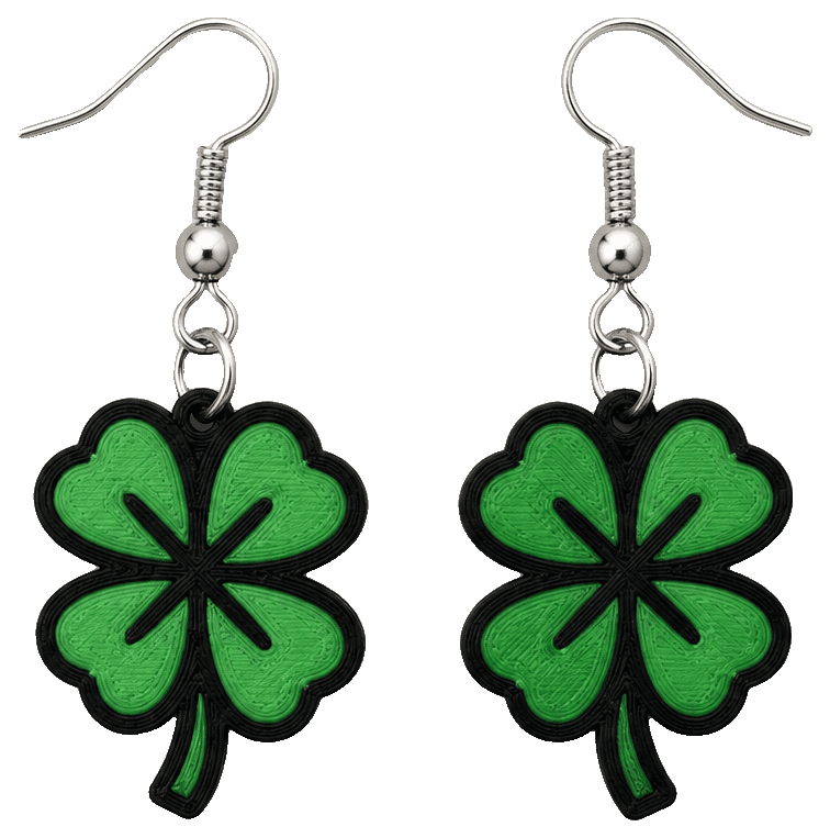 Shamrock Earrings (Spring 2025 - Design 1/5) — 3D-printed earrings