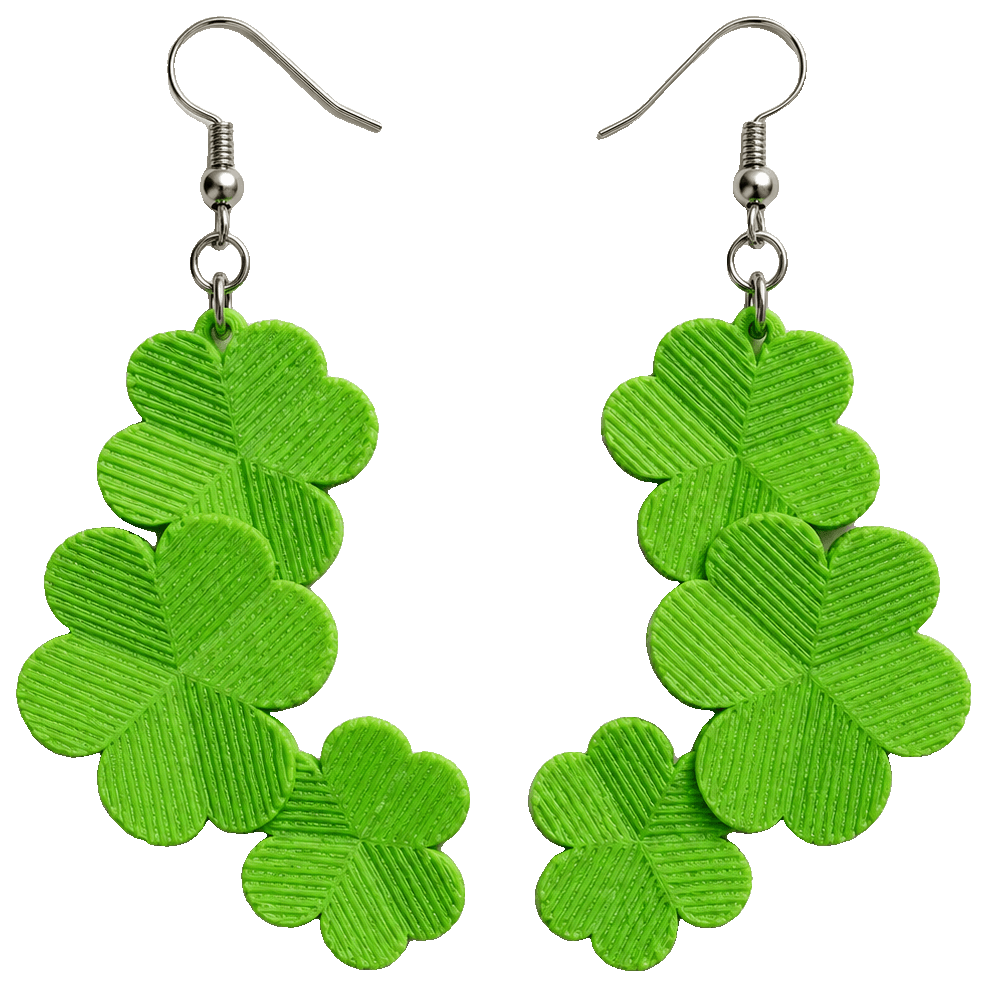 Shamrock earrings by Gar_Deco — 3D-printed earrings